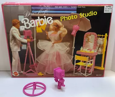 VINTAGE 1989 MATTEL DANCE MAGIC BARBIE PHOTO STUDIO # 7423 Incomplete In Box • $14.99