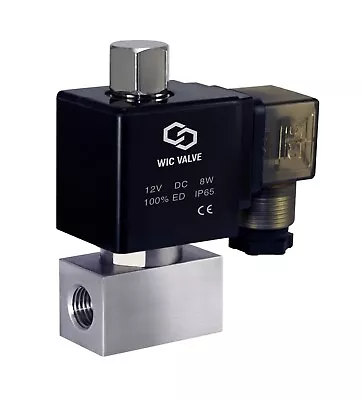 1/4  Inch Normally Open Stainless High Pressure 725 PSI Solenoid Valve 12V DC • $154.99
