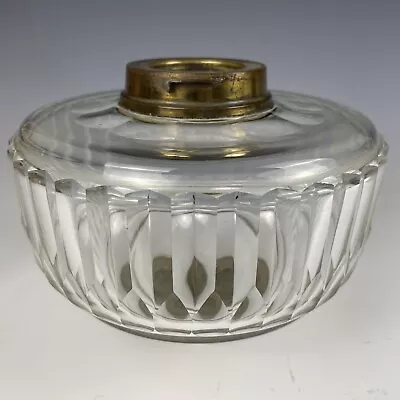 Cut Glass Oil Lamp Font Cut Sides And Top Deep Fill  6” Dia • £55