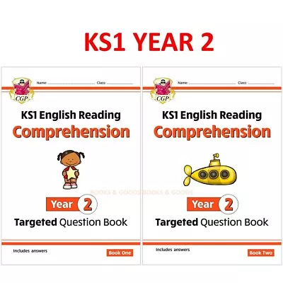 KS1 Year 2 English Targeted Question Reading Comprehension Books With Answer Cgp • £9.99