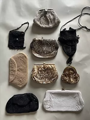 $50 • Buy Antique Vintage Beaded Collectors Purses - Lot Of 9 (1910-1960) 