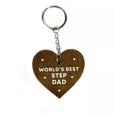 Step Dad Gifts Wooden Keyring Fathers Day Gift For Step Dad Birthday Gift • £3.99