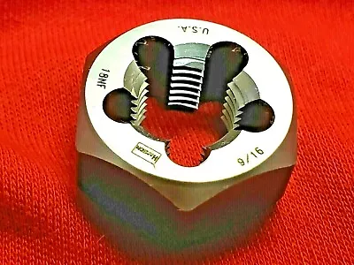 9/16-18 NF X 1-1/16  Hex Die Irwin Hanson 7249 ZR CS Carbon Steel Rethreading • $15.99