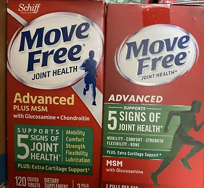 TWO 120ct Move Free Advanced + MSM W/ Glucosamine Chondroitin Tabs Exp 2025 • $35.99