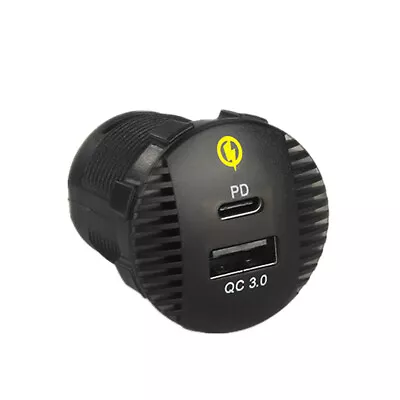 Motorcycle USB Fast Phone Charger QC Type C PD 3.0 Dual Port Adapter Socket 36W • $12.50