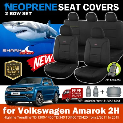 $299 • Buy SharkSkin Neoprene Seat Covers For Volkswagen Amarok Highline Trendline 2011-22