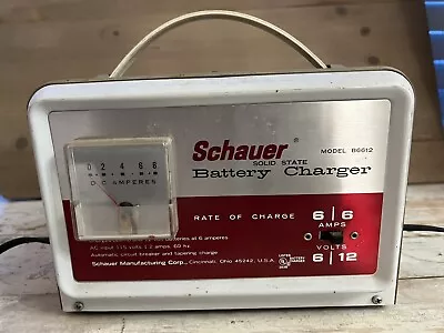 Vtg Schauer Battery Charger 6 Amp 6/12 Volt Battery Charger Model B6612 TESTED • $54.99