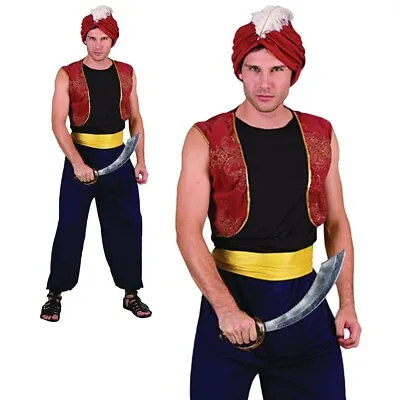 £32.49 • Buy Mens Arabian Bandit Costume Bollywood Genie Adults Sinbad Fancy Dress Outfit