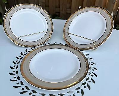 Mikasa Cambridge Y0501 Salad Plates 8.25  Gold Accent Elegant Set Of 3 READ! • $18