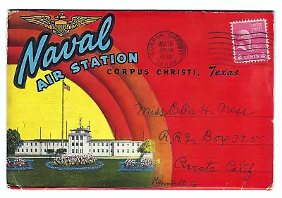 Corpus Christie Texas Naval Air Station Souvenir Fold-Out Vintage Postcard • $2.87