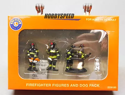 LIONEL FIREFIGHTERS W/ DOG FIGURES 4 PIECES O GAUGE Scenery Train 2230180 NEW • $28.84