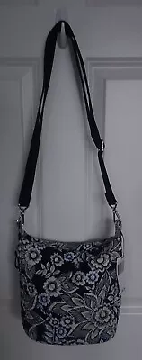 ❤️ VERA BRADLEY Black/white/blue Floral Crossbody Handbag • $12