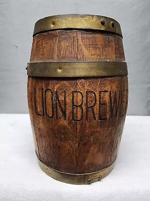 Vintage Rare Lion Brewery Wooden Mini Barrel Keg New York City NYC Beer Sign  • $50