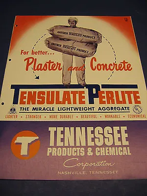 Tensulate Perlite 1952 Catalog Asbestos Tennessee Products & Chemical Corp. • £188.20