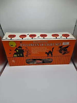 Vintage Halloween Blow Mold Pumpkin String Light Set Of 10 VTG  • $26.99