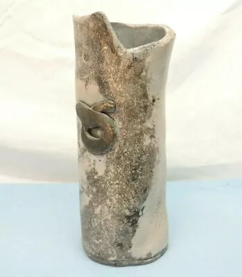 Handmade 10  Vase Sculpture Gray Silver Pink   Possible Judaica • $34.99