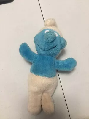 VINTAGE 1981 Hanna-Barbera Smurfs CLASSIC SMURF 6  Plush Stuffed Animal TOY • $5.99