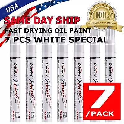 7PC White Paint Pen Marker Waterproof Permanent Car Tire Lettering Rubber Letter • $6.95