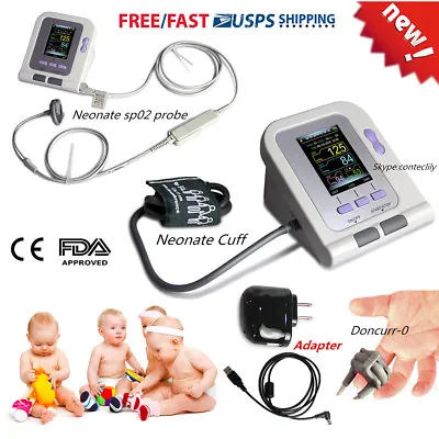 CONTEC08A Neonate/Pediatric Digital Blood Pressure Monitor NIBP+SpO2，AC Power • $74.99