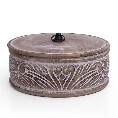 Handcrafted Wooden Mexican Tortilla Warmer Basket Indian Chapati Roti Bread H... • $45.12