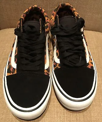 Vans Old Skool Leopard Mens Size 9.5 Skateboarding Casual Sneakers Animal Print • $48.95