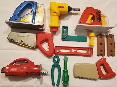 LOT (10) Vintage FISHER PRICE Action Tools SAW Drill • $39