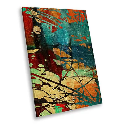 Green Teal Blue Red Portrait Abstract Canvas Wall Art Large Picture Prints • £9.99