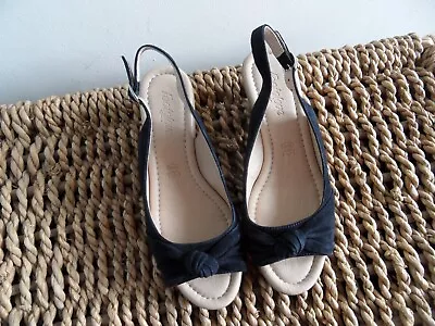 NWOB M&S FOOTGLOVE Black Suede  Sandals Shoes UK 4 37 • £6