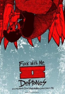 $215 • Buy Deftones Jermaine Rogers Show Edition Concert Poster From Corpus Christi Tx 2013