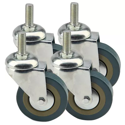 £12.39 • Buy 4 X 75mm Rubber PU Swivel 200kg Castor Wheels Trolley Furniture Caster - Screw