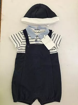 MAYORAL Boy's Bodysuit And Hat Set (sailor) Navy Age 12 Months • £18