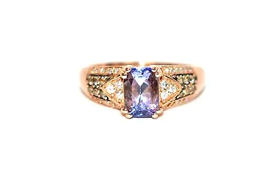 LeVian Natural D'Block Tanzanite & Fancy Diamond Ring 14K Rose Gold 1.67tcw Gems • $1999.99