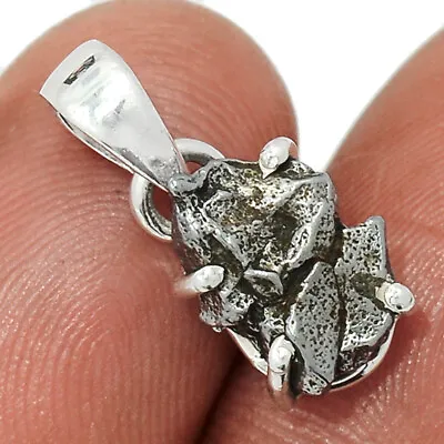 Natural Meteorite Campo Del Cielo 925 Sterling Silver Pendant Jewelry CP37438 • $10.99