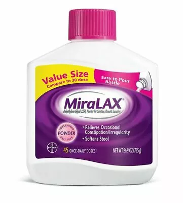 45 Doses-MiraLAX Laxative Powder For Gentle Constipation Relief Stool Softener • $28.79