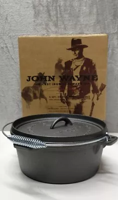 JOHN WAYNE Cast Iron Cookware Seasoned 4Qt Dutch Oven Open Box • $62.99