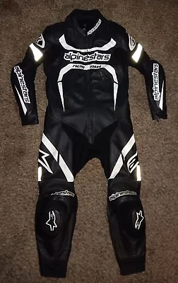 $650 • Buy Alpinestars Motegi Racing Ahead Black &white 1pc Leather Motorcycle Race Suit 40