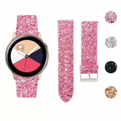 Bling Glitter Leather Watch Band Strap For Samsung Galaxy Watch 3 4 5 Active 1 2 • $19.99