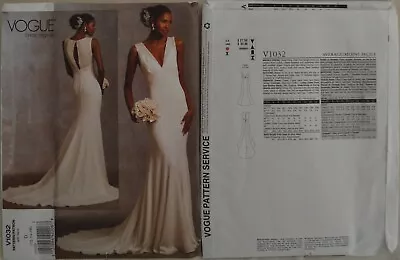 Vogue Pattern - V1032 - Misses' Wedding Dress By; Bridal Original • $14.99