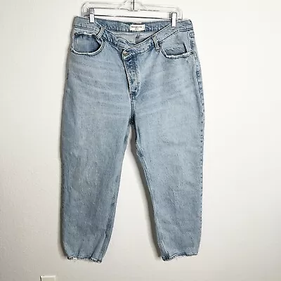 Abercrombie & Fitch Women Size 33 16 S The Dad High Rise Crossover Blue Jean CL • $45