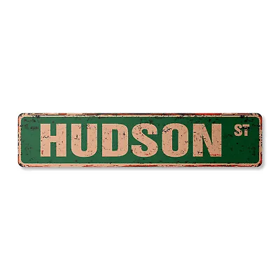 HUDSON Vintage Street Sign Childrens Name Room Metal Sign • $13.99