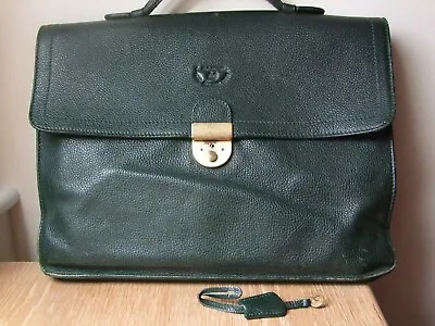 Vintage Dark Green Leather Satchel/Bag By LANCEL • £36