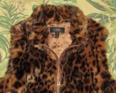 J CREW Faux Fur Leopard Vest XS • $17.79