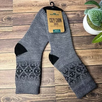 Northeast Outfitters Mens Cozy Cabin Socks Crew NWT Size Large (Black Grey) • $11