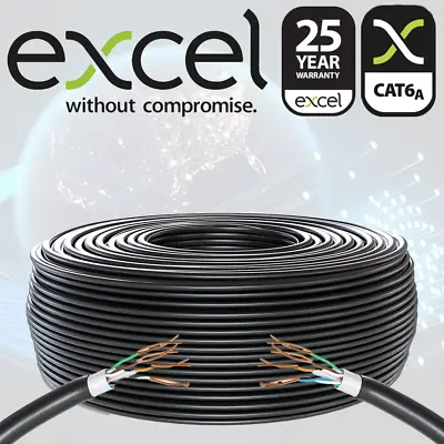 £0.99 • Buy External SHIELDED CAT6A Outdoor Burial Use COPPER Ethernet Cable FTP Reel Lot