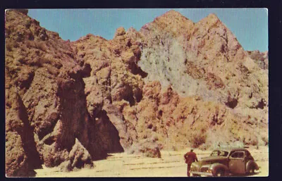 CALIFORNIA CA Mecca Painted Canyon Ca 1950s Old Car Union Oil Company Postcard • $4