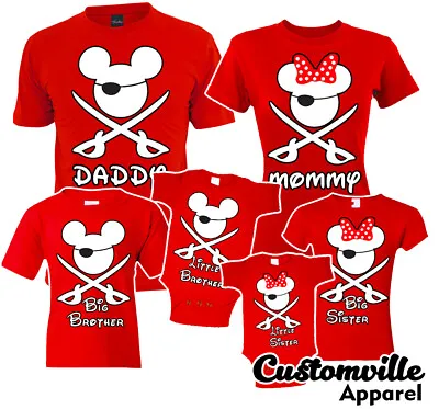 🔥 Mickey Pirate Family Matching T Shirts Mommy Daddy Cruise Disney Vacation Tee • $11.95