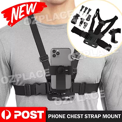 Mobile Phone Chest Mount Harness Strap Holder For IPhone Samsung Gopro 11 10 • $13.85