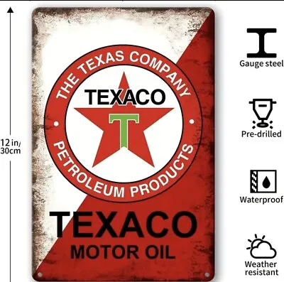 The Texas Company Texaco Motor Oil Sign 8 X12  Tin Metal Buy More & Save Up2 15% • $10.97