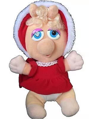 VTG Christmas Baby Miss Piggy 1987 Red Jacket 10  Plush Doll Jim Henson Muppets • $12.81