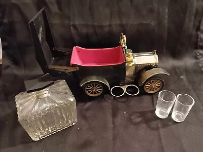 Vintage Barware Ford Model-T Bar Car Music Box Liquor Decanter With Shot Glasses • $80